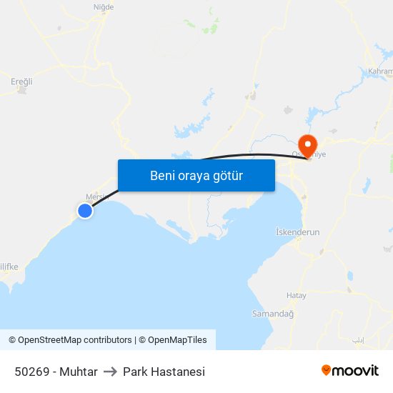 50269 - Muhtar to Park Hastanesi map