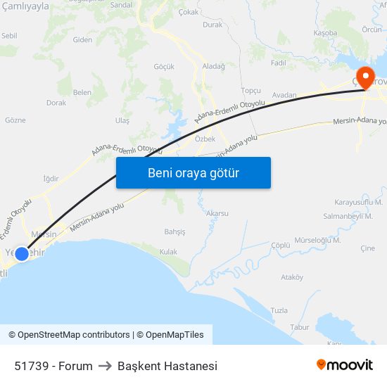 51739 - Forum to Başkent Hastanesi map