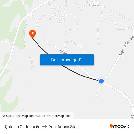 Çatalan Caddesi 6a to Yeni Adana Stadı map