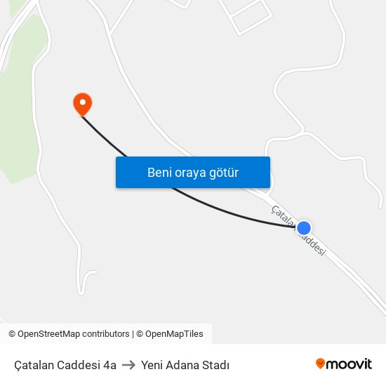 Çatalan Caddesi 4a to Yeni Adana Stadı map