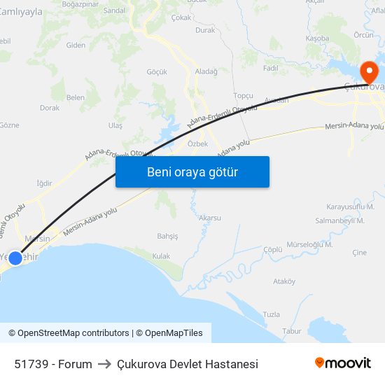 51739 - Forum to Çukurova Devlet Hastanesi map