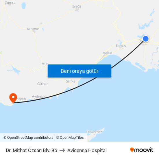 Dr. Mithat Özsan Blv. 9b to Avicenna Hospital map