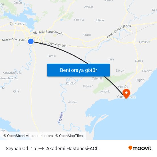 Seyhan Cd. 1b to Akademi Hastanesi-ACİL map