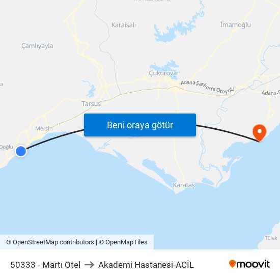 50333 - Martı Otel to Akademi Hastanesi-ACİL map
