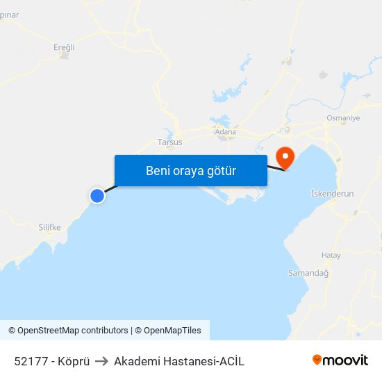 52177 - Köprü to Akademi Hastanesi-ACİL map