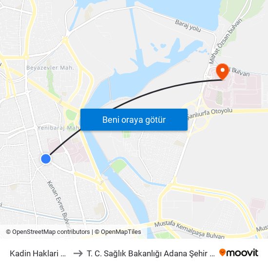 Kadin Haklari Duraği to T. C. Sağlık Bakanlığı Adana Şehir Hastanesi map