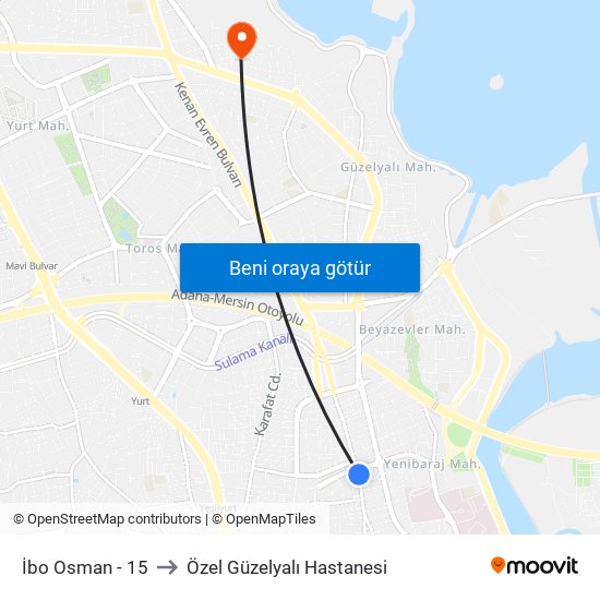 İbo Osman - 15 to Özel Güzelyalı Hastanesi map
