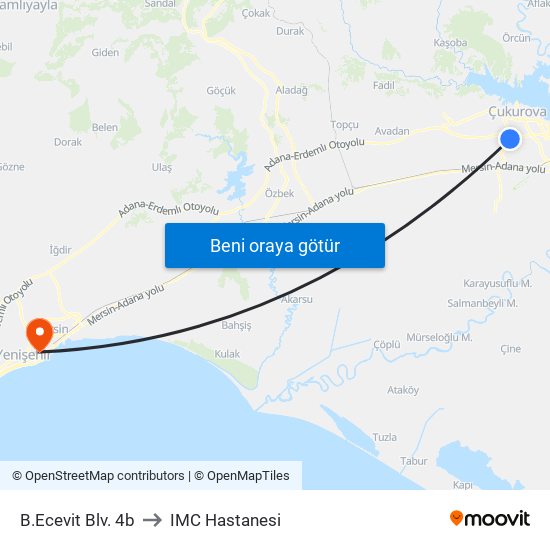 B.Ecevit Blv. 4b to IMC Hastanesi map