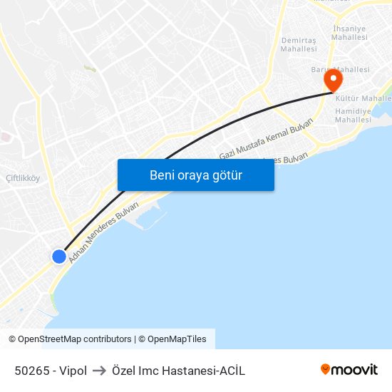 50265 - Vipol to Özel Imc Hastanesi-ACİL map