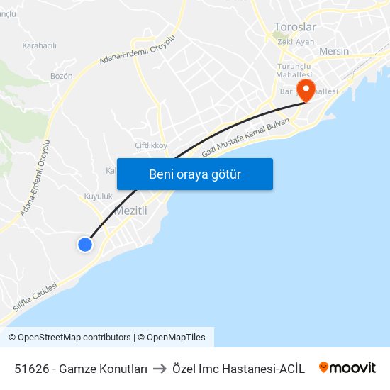 51626 - Gamze Konutları to Özel Imc Hastanesi-ACİL map