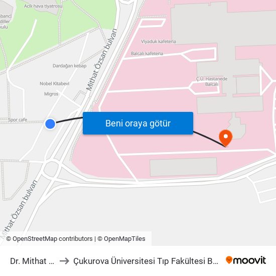 Dr. Mithat Özsan Blv. 9b to Çukurova Üniversitesi Tıp Fakültesi Balcalı Hastanesi (Ç. Ü. Balcalı Hastanesi) map