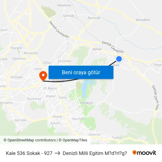 Kale 536 Sokak - 927 to Denizli Milli Egitim M?d?rl?g? map