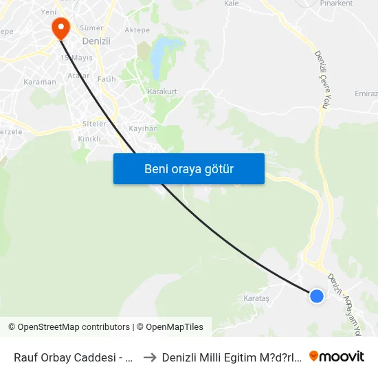 Rauf Orbay Caddesi - 738 to Denizli Milli Egitim M?d?rl?g? map
