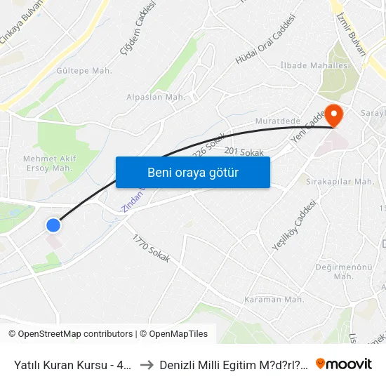 Yatılı Kuran Kursu - 430 to Denizli Milli Egitim M?d?rl?g? map