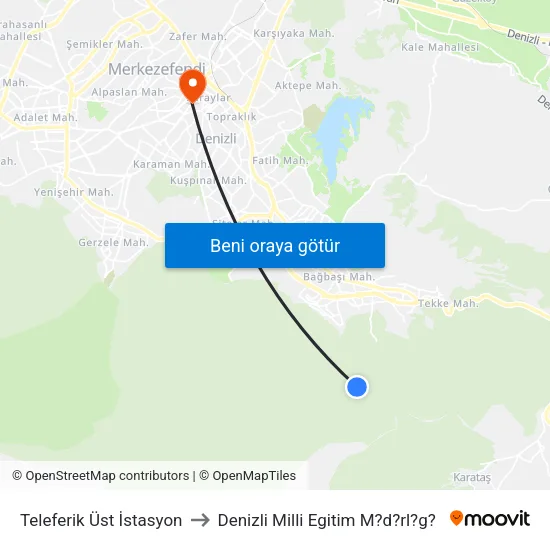 Teleferik Üst İstasyon to Denizli Milli Egitim M?d?rl?g? map