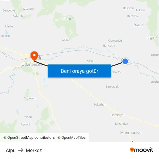 Alpu to Merkez map