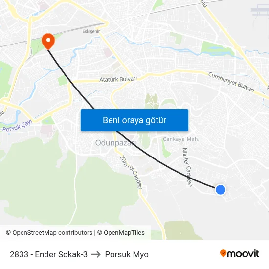 2833 - Ender Sokak-3 to Porsuk Myo map