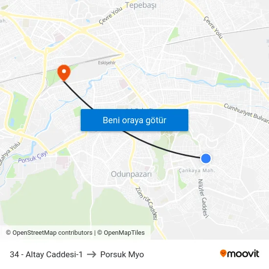 34 - Altay Caddesi-1 to Porsuk Myo map