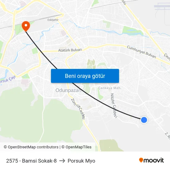 2575 - Bamsi Sokak-8 to Porsuk Myo map