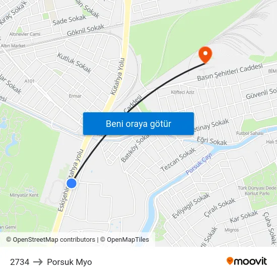 2734 to Porsuk Myo map