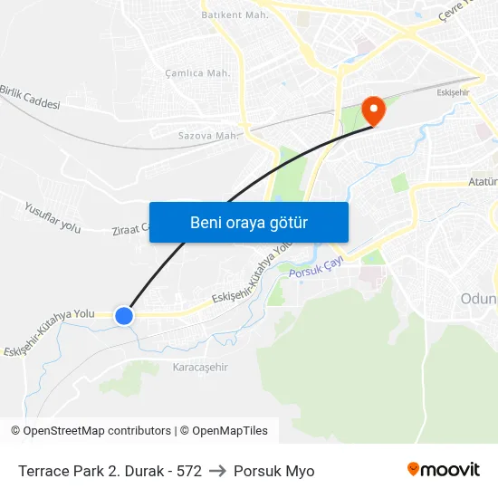 Terrace Park 2. Durak - 572 to Porsuk Myo map