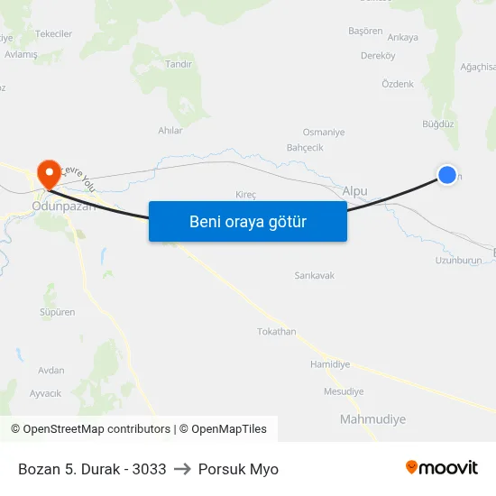 3033 - Bozan-3 to Porsuk Myo map