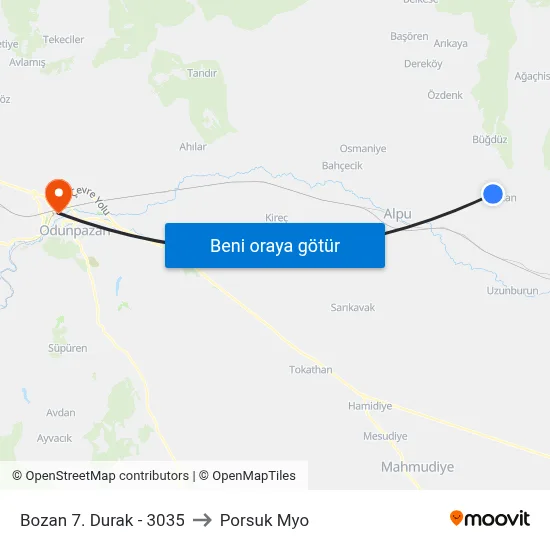 Bozan 7. Durak - 3035 to Porsuk Myo map