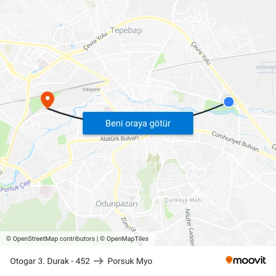 Otogar 3. Durak - 452 to Porsuk Myo map
