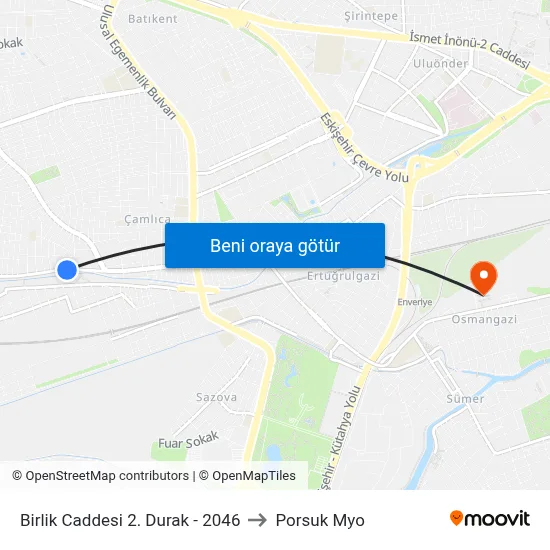 2046 - Birlik-5 to Porsuk Myo map