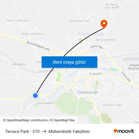 Terrace Park - 570 to Mühendislik Fakültesi map