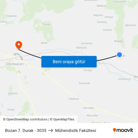 Bozan 7. Durak - 3035 to Mühendislik Fakültesi map