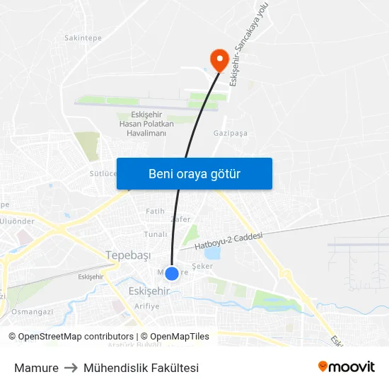 Mamure to Mühendislik Fakültesi map
