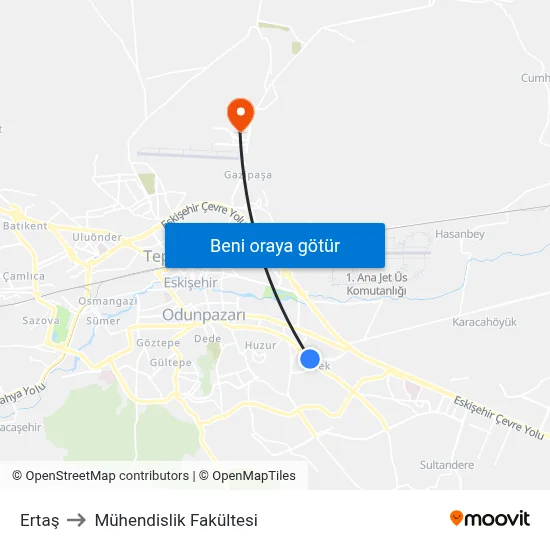 Ertaş to Mühendislik Fakültesi map