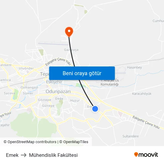 Emek to Mühendislik Fakültesi map