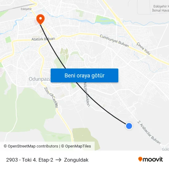 2903 - Toki 4. Etap-2 to Zonguldak map