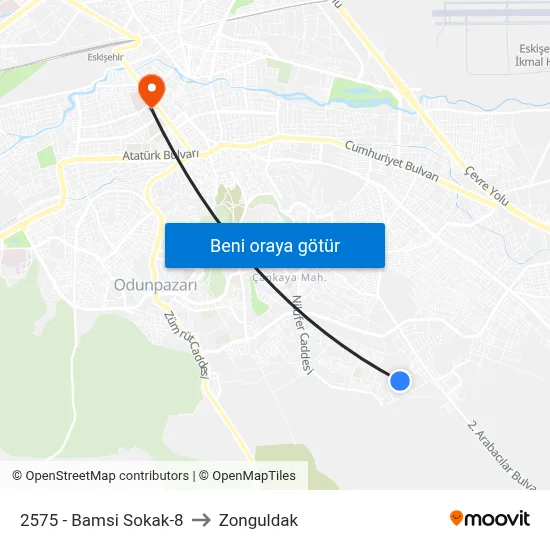 2575 - Bamsi Sokak-8 to Zonguldak map