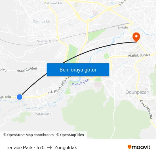 Terrace Park - 570 to Zonguldak map