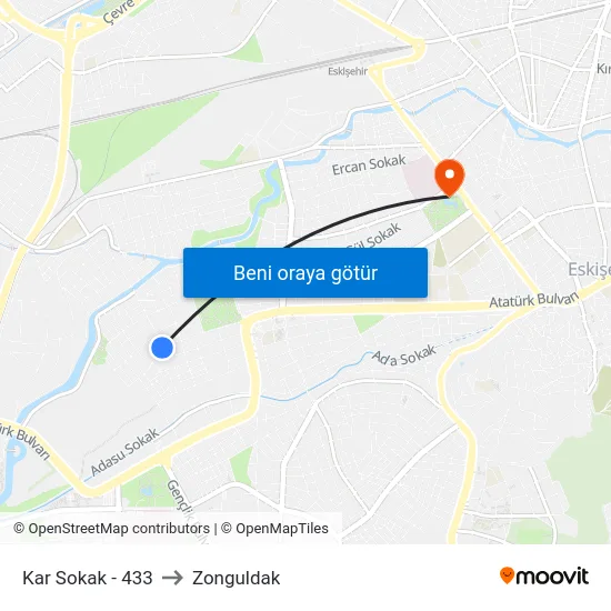 Kar Sokak - 433 to Zonguldak map