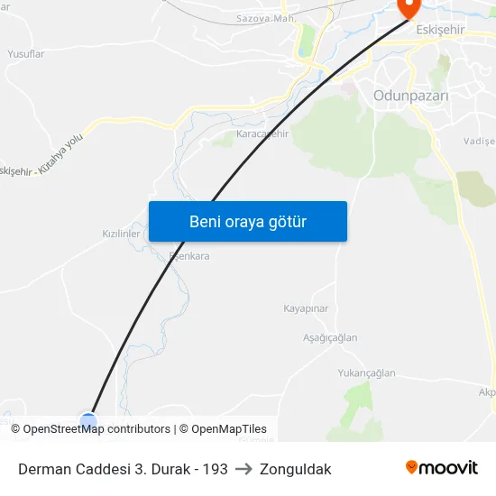 Derman Caddesi 3. Durak - 193 to Zonguldak map