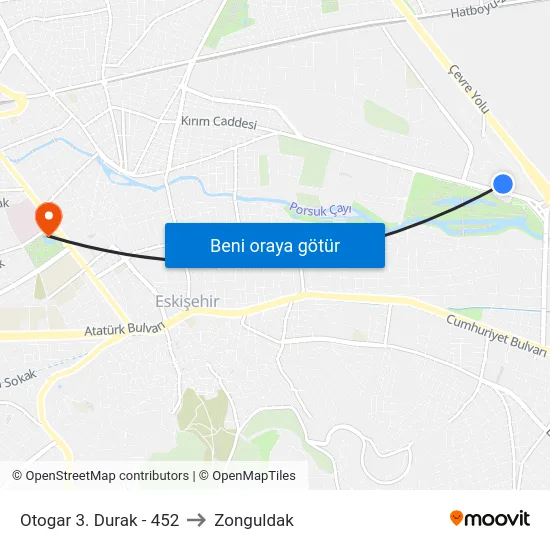 Otogar 3. Durak - 452 to Zonguldak map