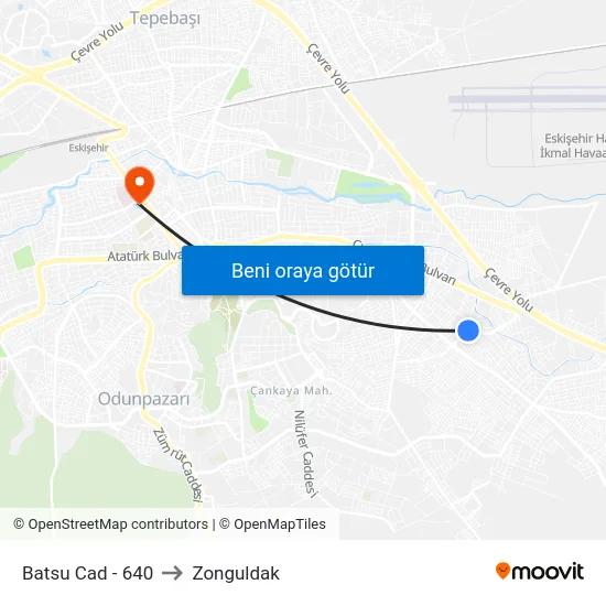 Batsu Cad - 640 to Zonguldak map