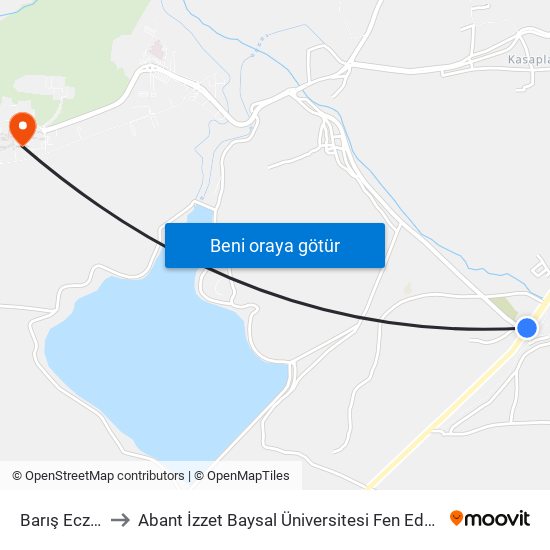 Barış Eczanesi to Abant İzzet Baysal Üniversitesi Fen Edebiyat Fakültesi map