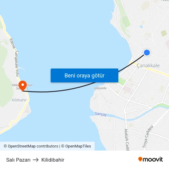 Salı Pazarı to Kilidibahir map