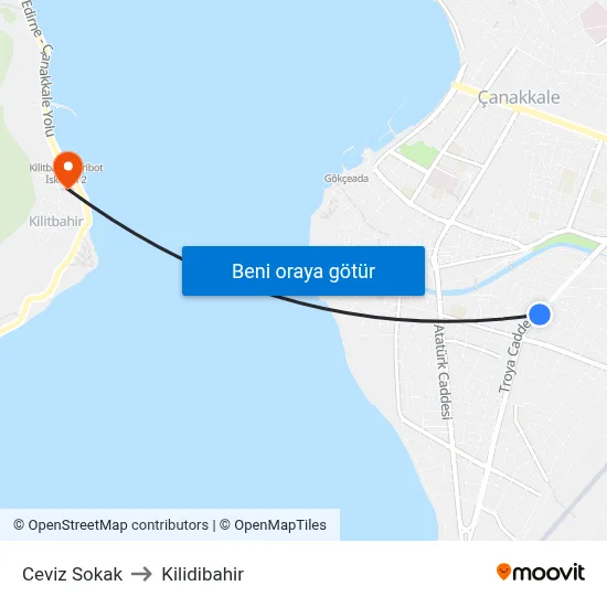 Ceviz Sokak to Kilidibahir map