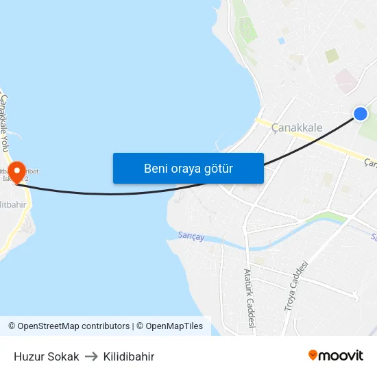 Huzur Sokak to Kilidibahir map