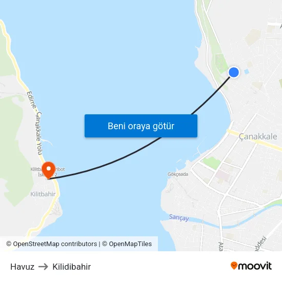 Havuz to Kilidibahir map