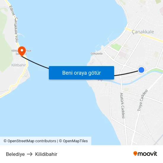 Belediye to Kilidibahir map