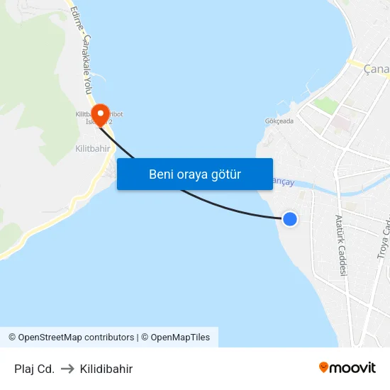 Plaj Cd. to Kilidibahir map