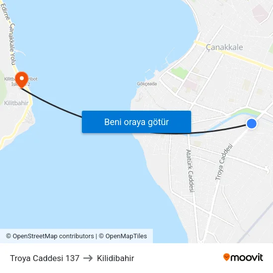 Troya Caddesi 137 to Kilidibahir map