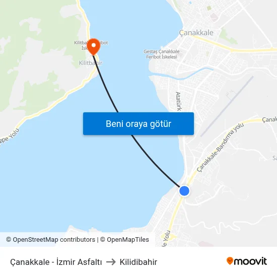 Çanakkale - İzmir Asfaltı to Kilidibahir map